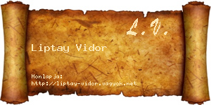 Liptay Vidor névjegykártya